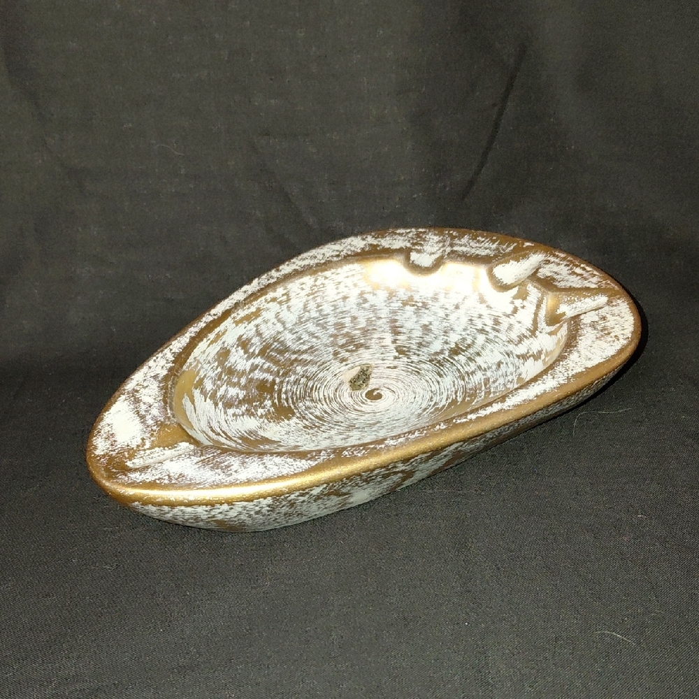 Stangle MCM Pale Blue And 22k Gold Ashtray